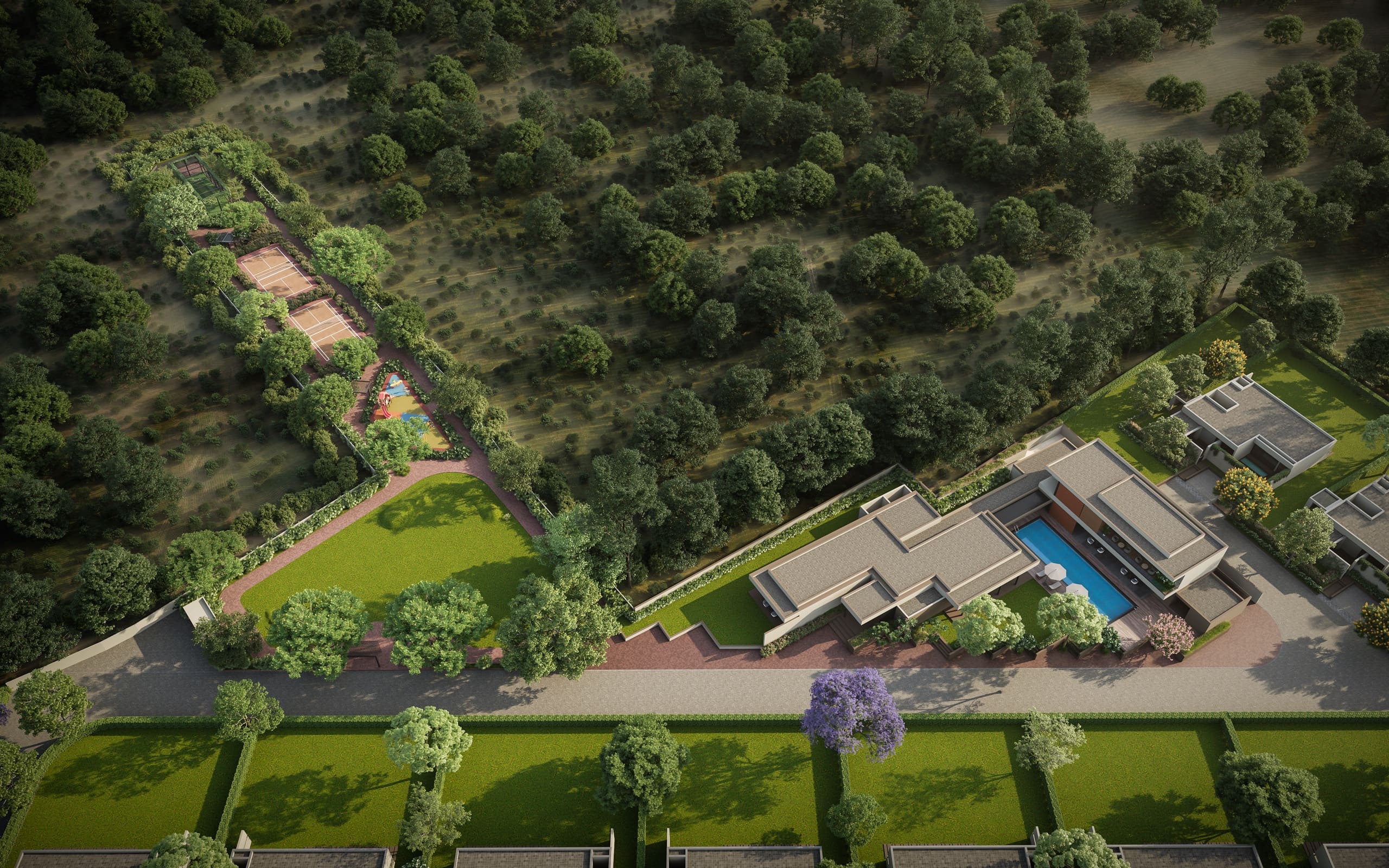 Anahata Villas bird's-eye view